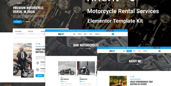 Rhent – Motorcycle Rental Services Elementor Template Kit